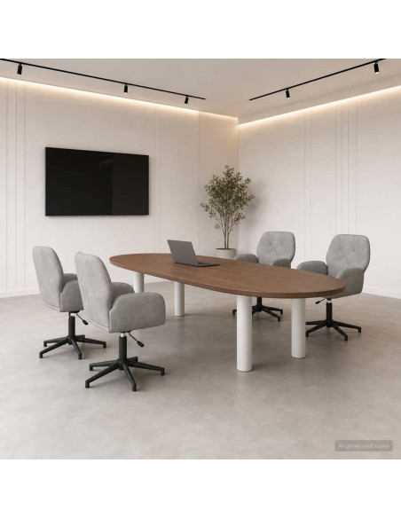 Sedie da scrivania girevoli 4 pz 54 x 55 x 90 cm Grigio Chiaro