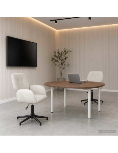 Sedie da scrivania girevoli 2 pz 54 x 55 x 90 cm Crema Velluto