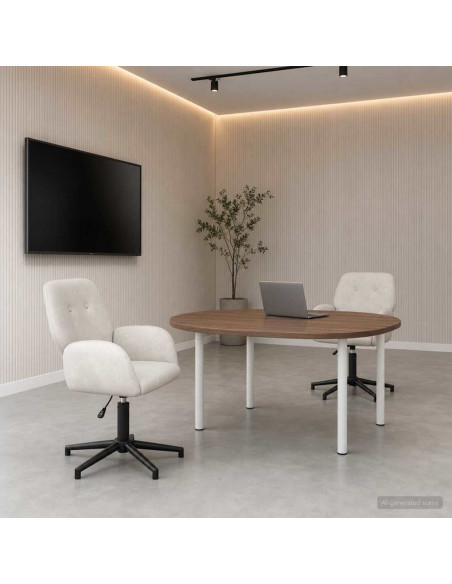 Sedie da scrivania girevoli 2 pz 54 x 55 x 90 cm Crema Velluto