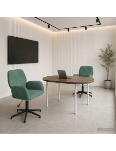 Sedie da scrivania girevoli 2 pz 54 x 55 x 90 cm Verde Mare