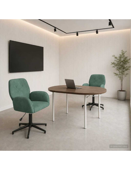 Sedie da scrivania girevoli 2 pz 54 x 55 x 90 cm Verde Mare