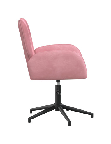 Sedie da scrivania girevoli 4 pz 54 x 55 x 90 cm Rosa Velluto