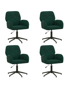 Sedie da scrivania girevoli 4 pz 54 x 55 x 90 cm Verde Scuro 2