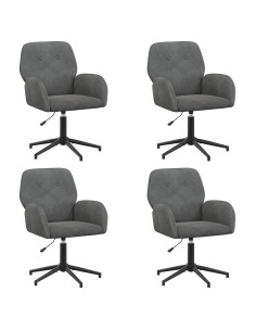 Sedie da scrivania girevoli 4 pz 54 x 55 x 90 cm Grigio Scuro 2