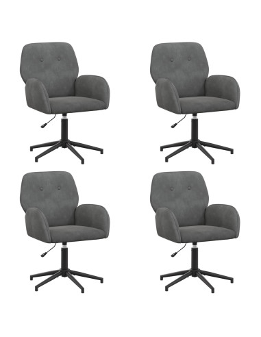 Sedie da scrivania girevoli 4 pz 54 x 55 x 90 cm Grigio Scuro