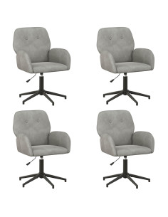 Sedie da scrivania girevoli 4 pz 54 x 55 x 90 cm Grigio Chiaro 2
