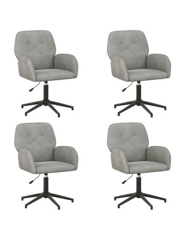 Sedie da scrivania girevoli 4 pz 54 x 55 x 90 cm Grigio Chiaro