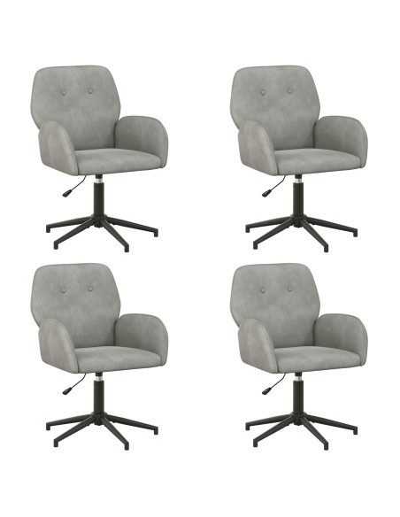 Sedie da scrivania girevoli 4 pz 54 x 55 x 90 cm Grigio Chiaro
