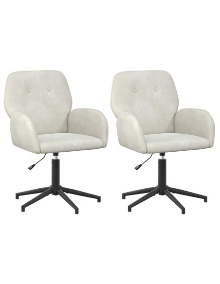 Sedie da scrivania girevoli 2 pz 54 x 55 x 90 cm Crema Velluto