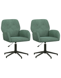 Sedie da scrivania girevoli 2 pz 54 x 55 x 90 cm Verde Mare 2