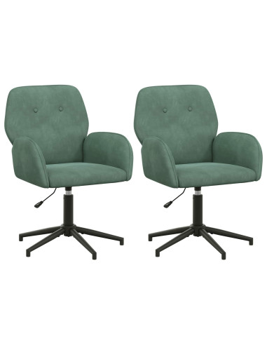 Sedie da scrivania girevoli 2 pz 54 x 55 x 90 cm Verde Mare