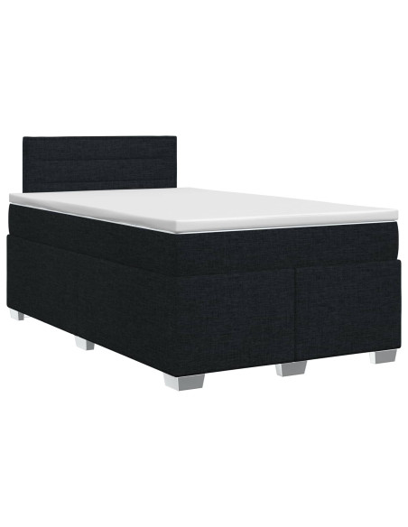 Letto box spring con materasso Nero 120 x 190 cm Tessuto