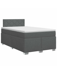 Letto box spring con materasso Grigio Scuro 120 x 200 cm