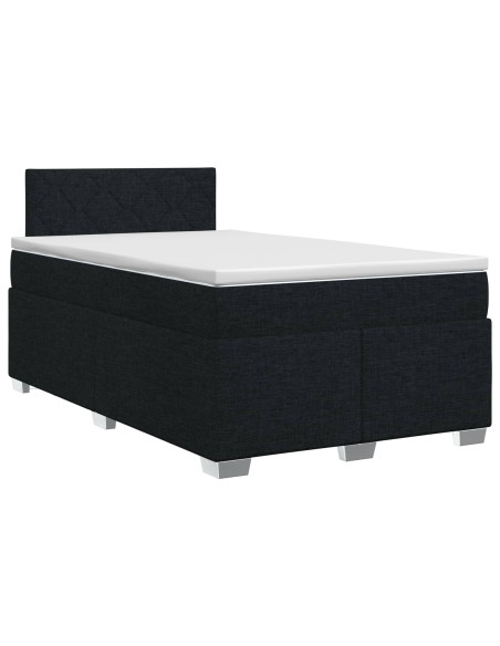 Letto box spring con materasso Nero 120 x 200 cm Tessuto