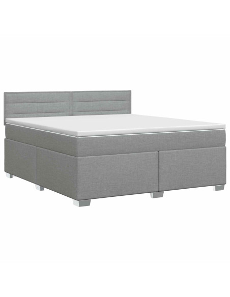 Letto box spring con materasso Grigio Chiaro 140 x 190 cm