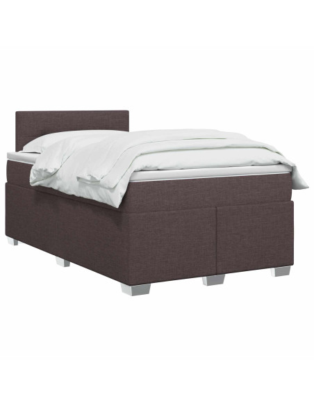 Letto box spring con materasso Marrone Scuro 120 x 200 cm