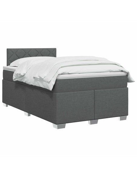 Letto box spring con materasso Grigio Scuro 120 x 200 cm