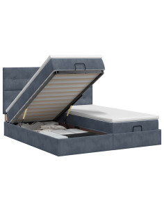 Letto ottomano con materasso 2 pz Grigio Scuro Velluto