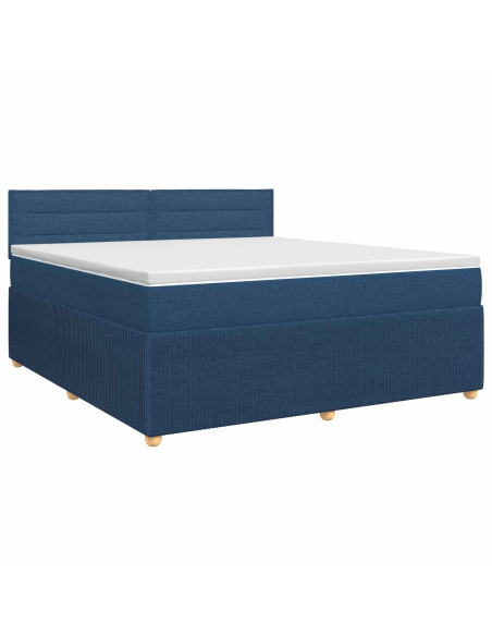 Letto box spring con materasso Blu 140 x 190 cm Tessuto