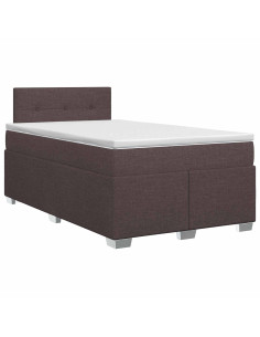 Letto box spring con materasso Marrone Scuro 120 x 190 cm
