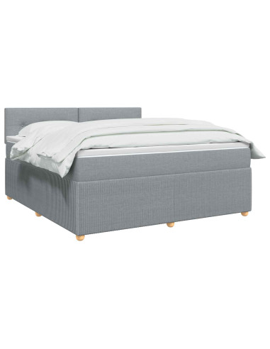 Letto box spring con materasso Grigio Chiaro 160 x 200 cm