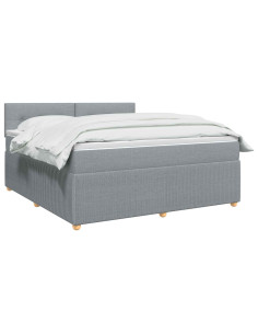Letto box spring con materasso Grigio Chiaro 180 x 200 cm 2