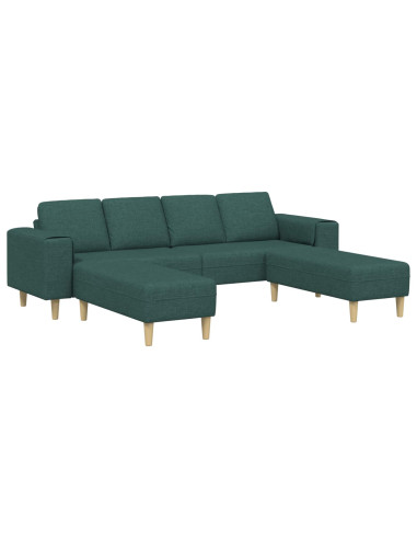 Divano per Soggiorno 3 pcs Verde Scuro Poliestere