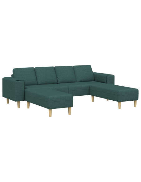 Divano per Soggiorno 3 pcs Verde Scuro Poliestere