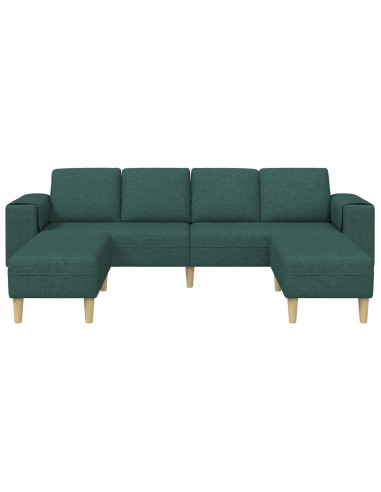 Divano per Soggiorno 3 pcs Verde Scuro Poliestere