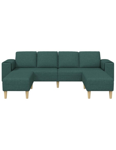 Divano per Soggiorno 3 pcs Verde Scuro Poliestere
