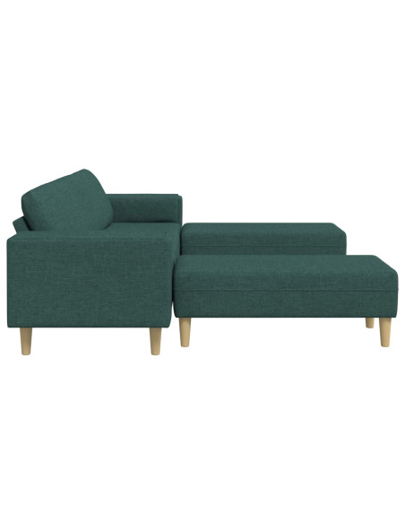 Divano per Soggiorno 3 pcs Verde Scuro Poliestere