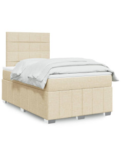 Giroletto a Molle con Materasso Crema 120x190 cm in Tessuto