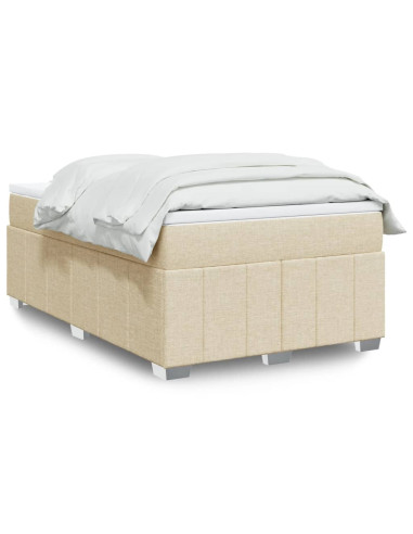 Giroletto a Molle con Materasso Crema 120x190 cm in Tessuto
