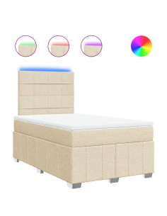 Giroletto a Molle con Materasso Crema 120x190 cm in Tessuto 2