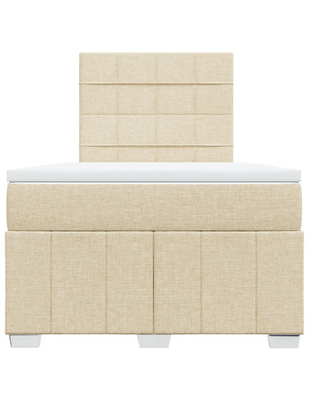 Giroletto a Molle con Materasso Crema 120x190 cm in Tessuto