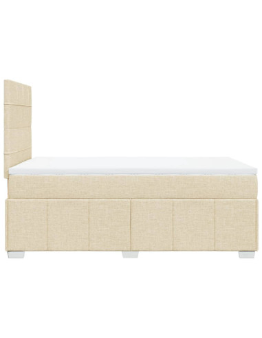 Giroletto a Molle con Materasso Crema 120x190 cm in Tessuto