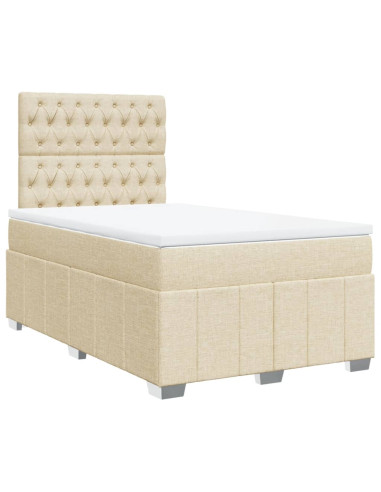 Giroletto a Molle con Materasso Crema 120x190 cm in Tessuto