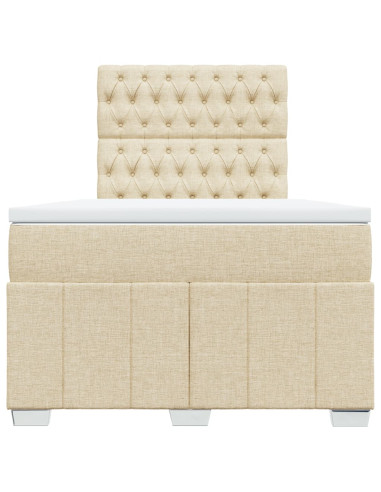 Giroletto a Molle con Materasso Crema 120x190 cm in Tessuto