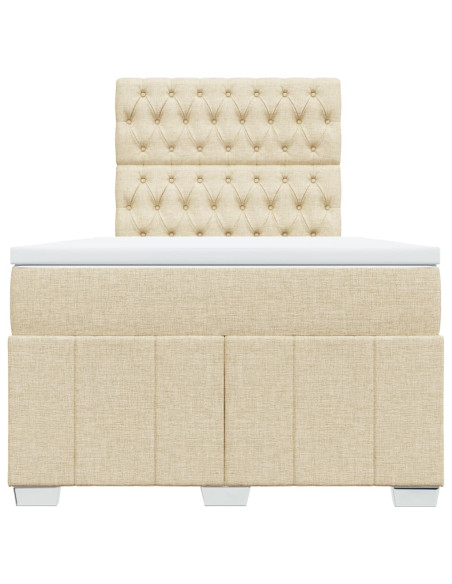 Giroletto a Molle con Materasso Crema 120x190 cm in Tessuto