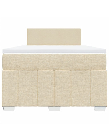 Giroletto a Molle con Materasso Crema 120x190 cm in Tessuto