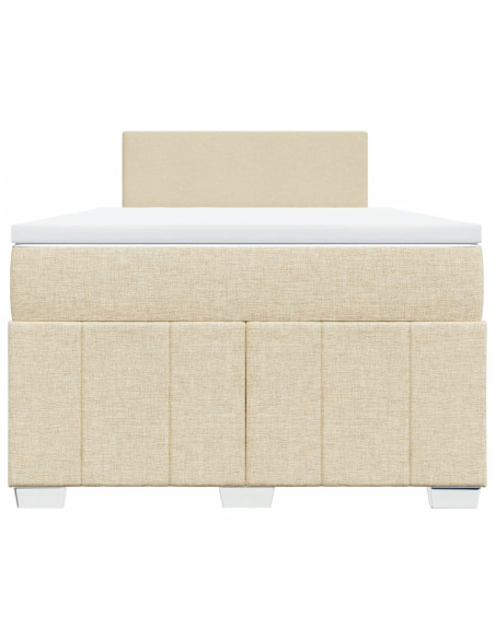 Giroletto a Molle con Materasso Crema 120x190 cm in Tessuto