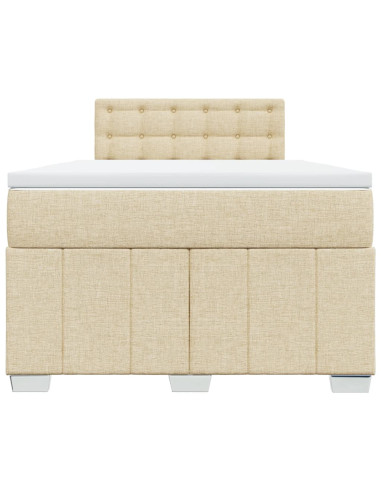 Giroletto a Molle con Materasso Crema 120x190 cm in Tessuto