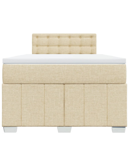 Giroletto a Molle con Materasso Crema 120x190 cm in Tessuto