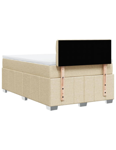 Giroletto a Molle con Materasso Crema 120x190 cm in Tessuto