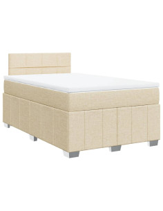 Giroletto a Molle con Materasso Crema 120x190 cm in Tessuto 2