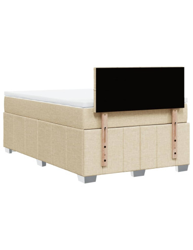 Giroletto a Molle con Materasso Crema 120x190 cm in Tessuto