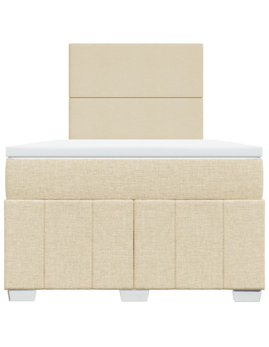 Giroletto a Molle con Materasso Crema 120x190 cm in Tessuto
