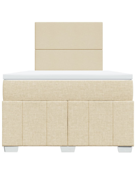 Giroletto a Molle con Materasso Crema 120x190 cm in Tessuto