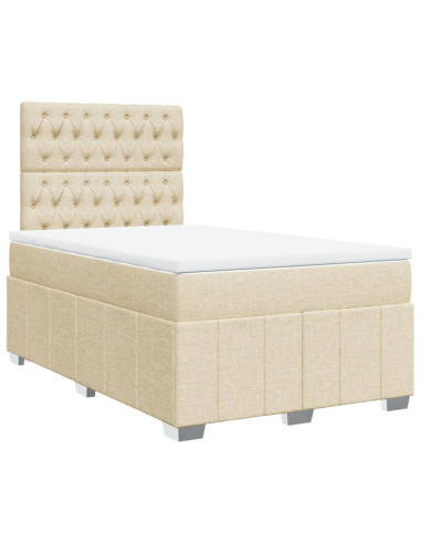 Giroletto a Molle con Materasso Crema 120x190 cm in Tessuto