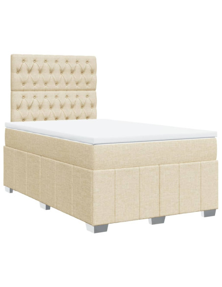 Giroletto a Molle con Materasso Crema 120x190 cm in Tessuto